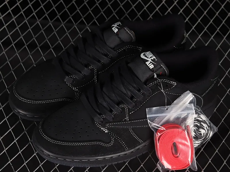 All Categories Air Jordan Jordan Series Basketball Shoes Air Jordan 1 Low Pure Original Version Travis Scott x Air Jordan 1 Low OG "Triple Black" AJ1 Joe 1 Black Warrior Overhook DM7866-001